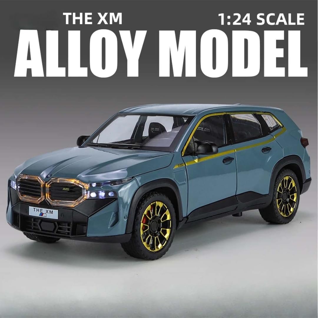 BigFun Toys 1:24 BMW XM SUV Diecast Model Car – Premium Alloy Metal Body with 6 Openable Doors – Pull Back Action with Sound & Light Effects – Highly Detailed Luxury SUV Collectible for Adults & Kids