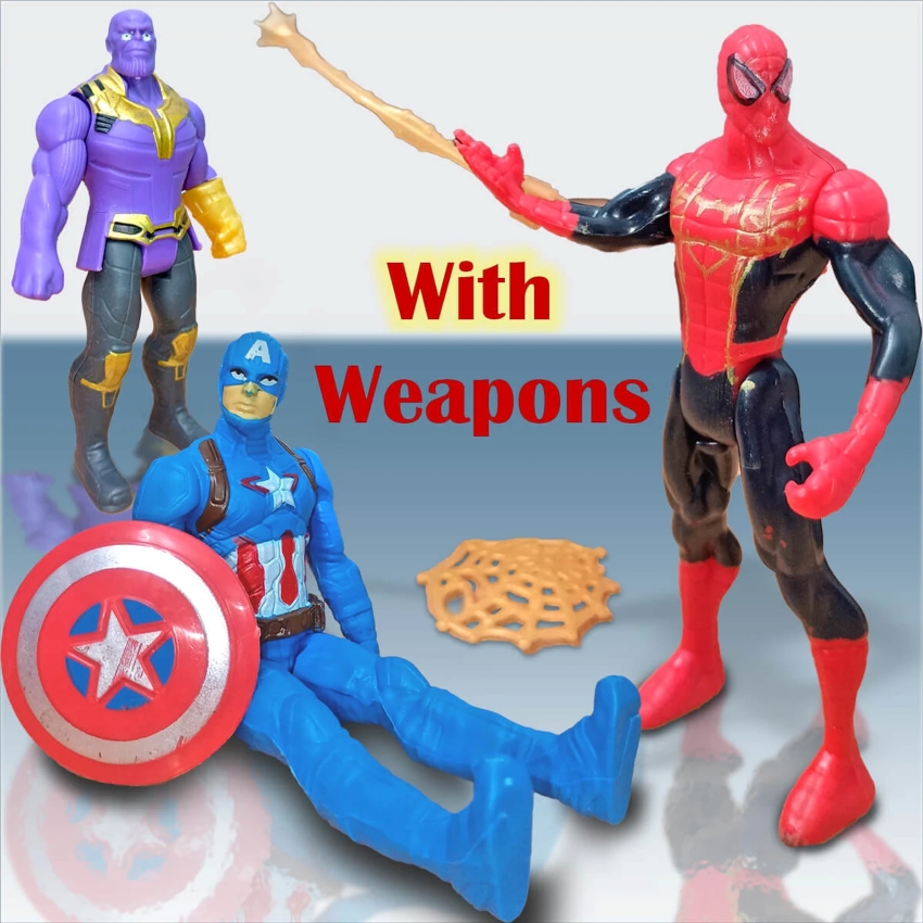 Avengers 4 Endgame Superhero Action Figure Set (Pack of 5) – Includes Iron Man, Spider-Man, Captain America, Hulk & Thanos – 6-Inch Poseable Collectible Toys for Kids 3+