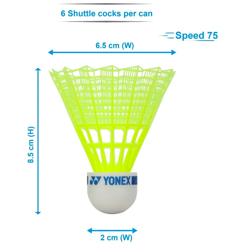 Yonex Mavis 10 Nylon Shuttlecock (Pack of 6) – Durable Training Birdies with Feather-Like Flight Performance – Medium Speed – Reliable Stability for Beginners