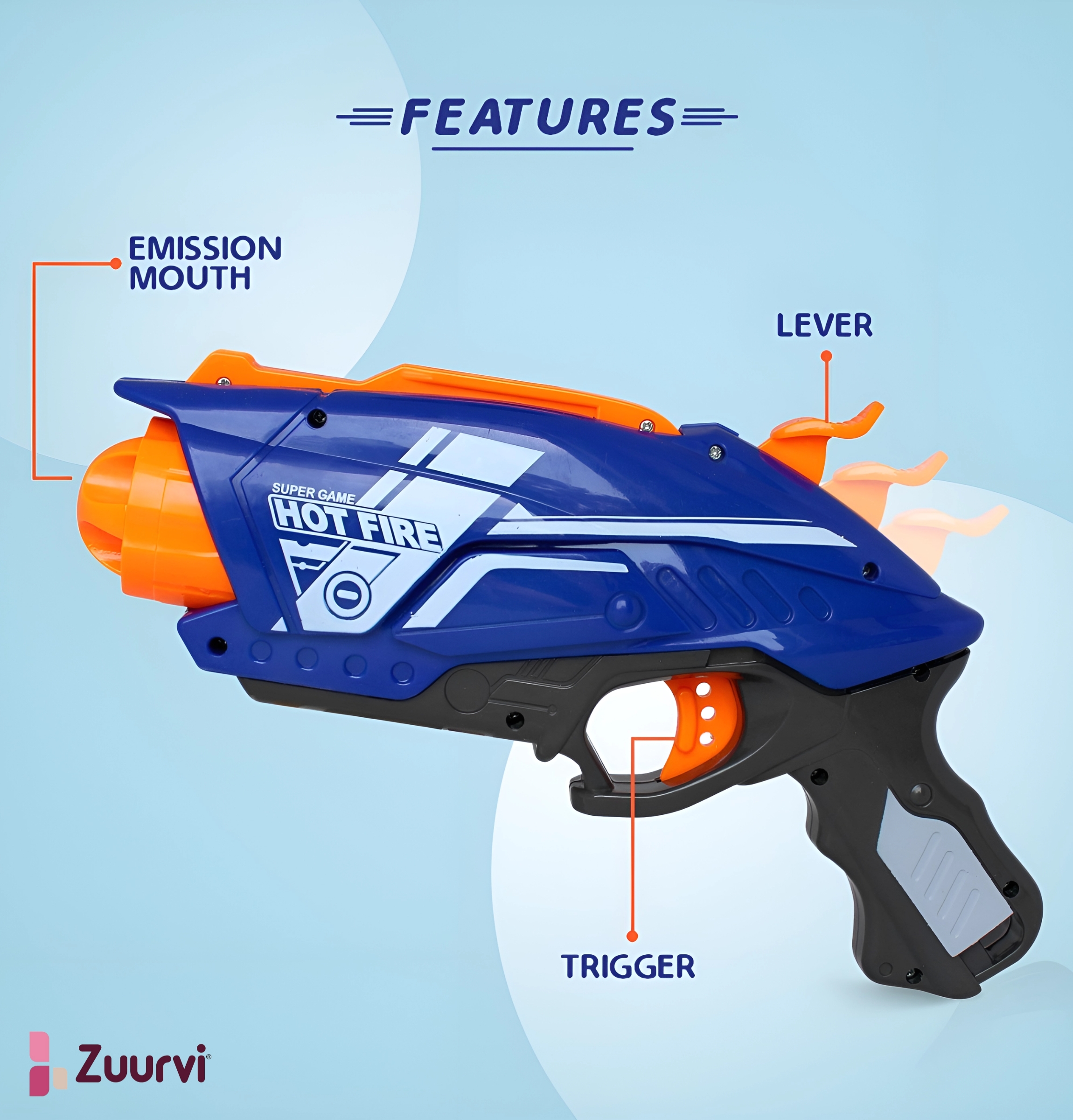 Zuurvi® Manual Soft Bullet Rapid Shooter Blaze Storm Gun with 20 Foam Bullets for Kids Guns & Darts (Multicolor)