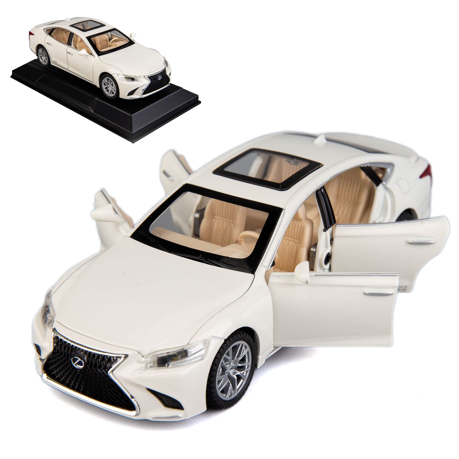 Lexus LS500h 1:32 Metal Die-Cast Car – Pull Back Toy with Sound & Light – Durable Zinc Alloy Model – Realistic Luxury Sedan – Best Birthday Gift for Kids Ages 3+
