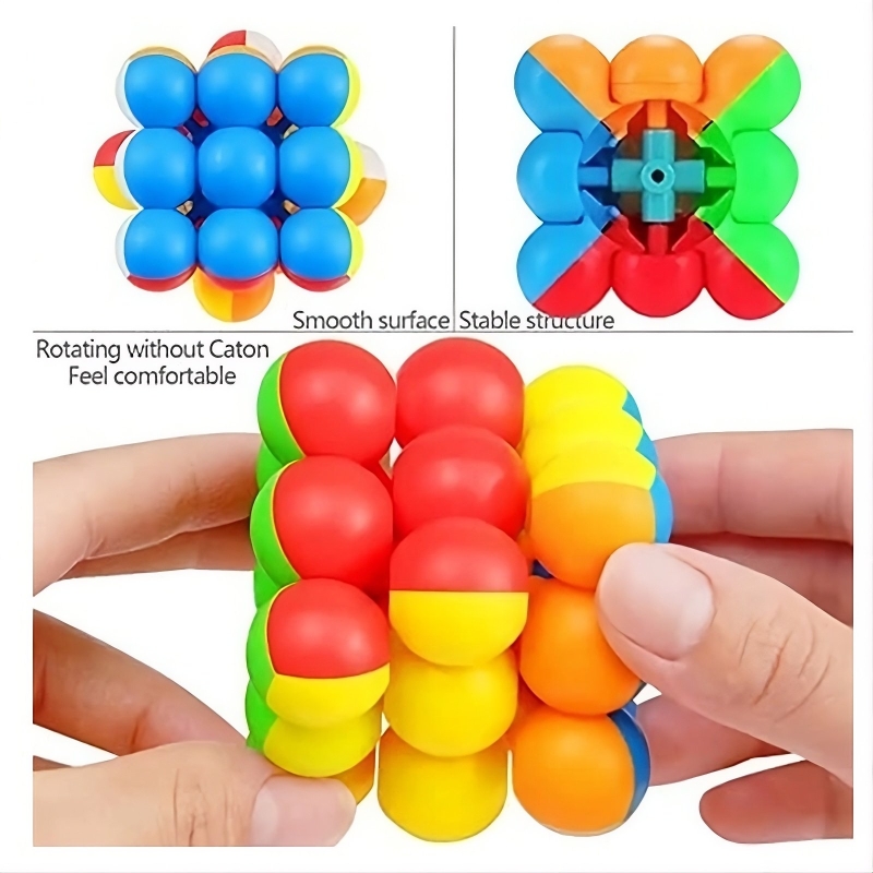 Zuurvi® 3x3 Speed Ball Cube – Spherical Magic Cube Puzzle – Round 3x3x3 Stickerless Speed Cube – Smooth Turning Brain Teaser & Fidget Toy – Unique Gift for Kids & Adults – Ages 6+