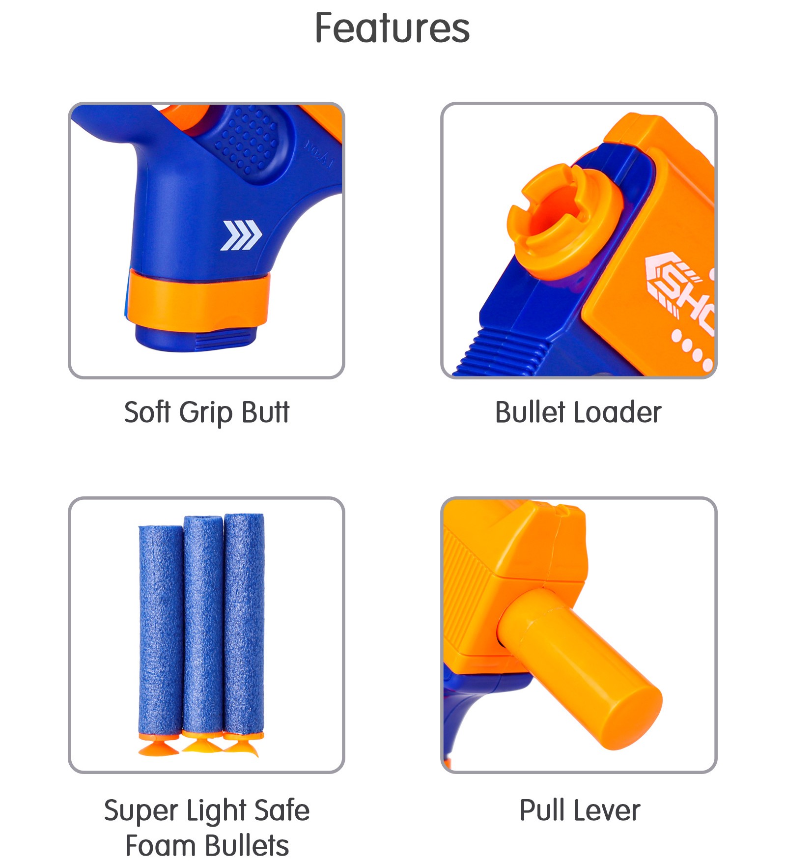 Zuurvi® Mini Blaster Soft Bullet Gun – Compact Toy Foam Blaster with 3 Soft Bullets – Safe Indoor Play Set for Kids – Ideal Birthday Return Gift & Party Favor – Ages 5+