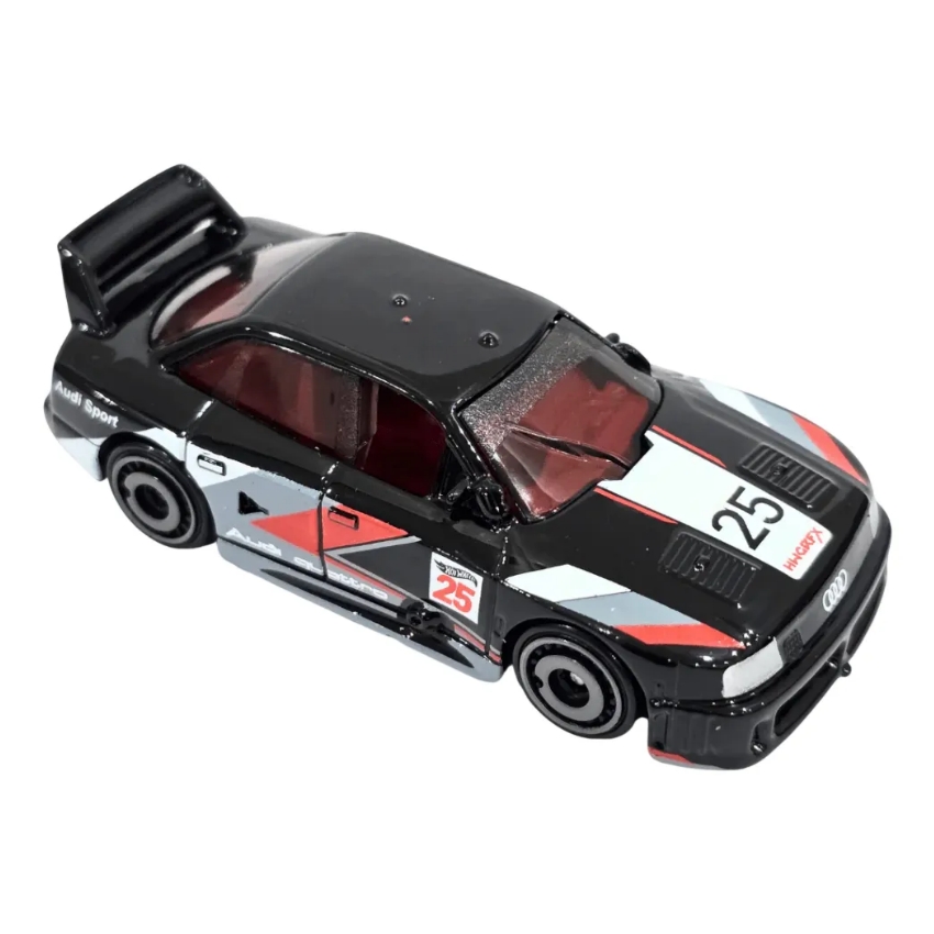 Hot Wheels 2025/2026 Audi 90 Quattro (Black) – #199 Peak Pursuit – Detailed 1:64 Scale Die-Cast – White AeroDisc Wheels – Audi Sport Graphics – Collector’s Edition