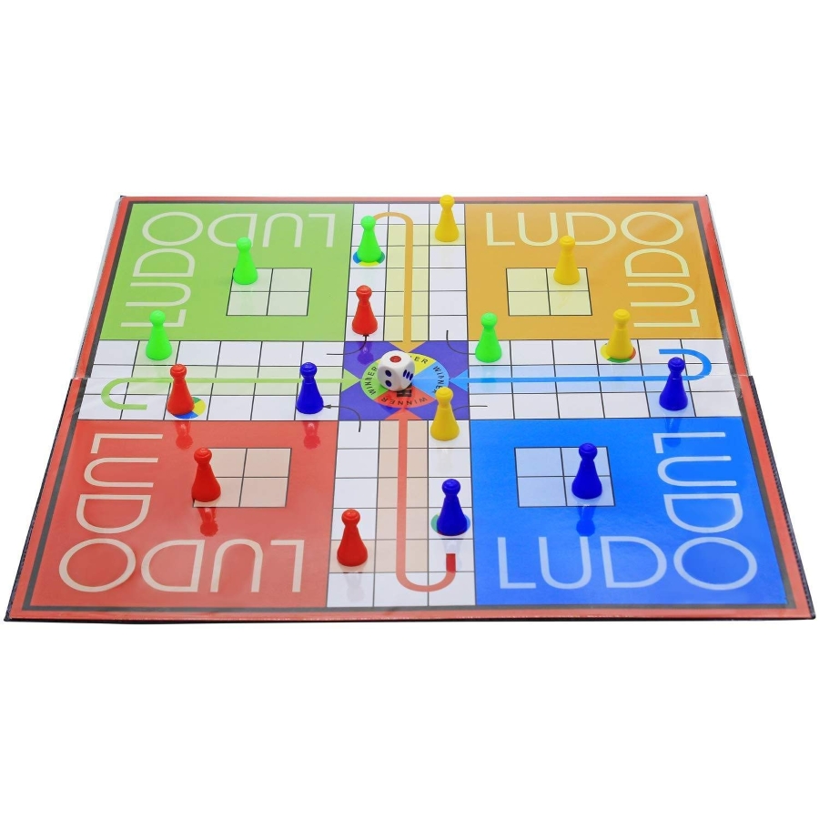 Ekta 2-in-1 Ludo and Snakes & Ladders Board Game for Kids & Family – Double-Sided Premium Classic Strategy Game - Perfect Birthday Gift for Boys & Girls - Travel-Friendly Game for 2-4 Players for Ages 5+