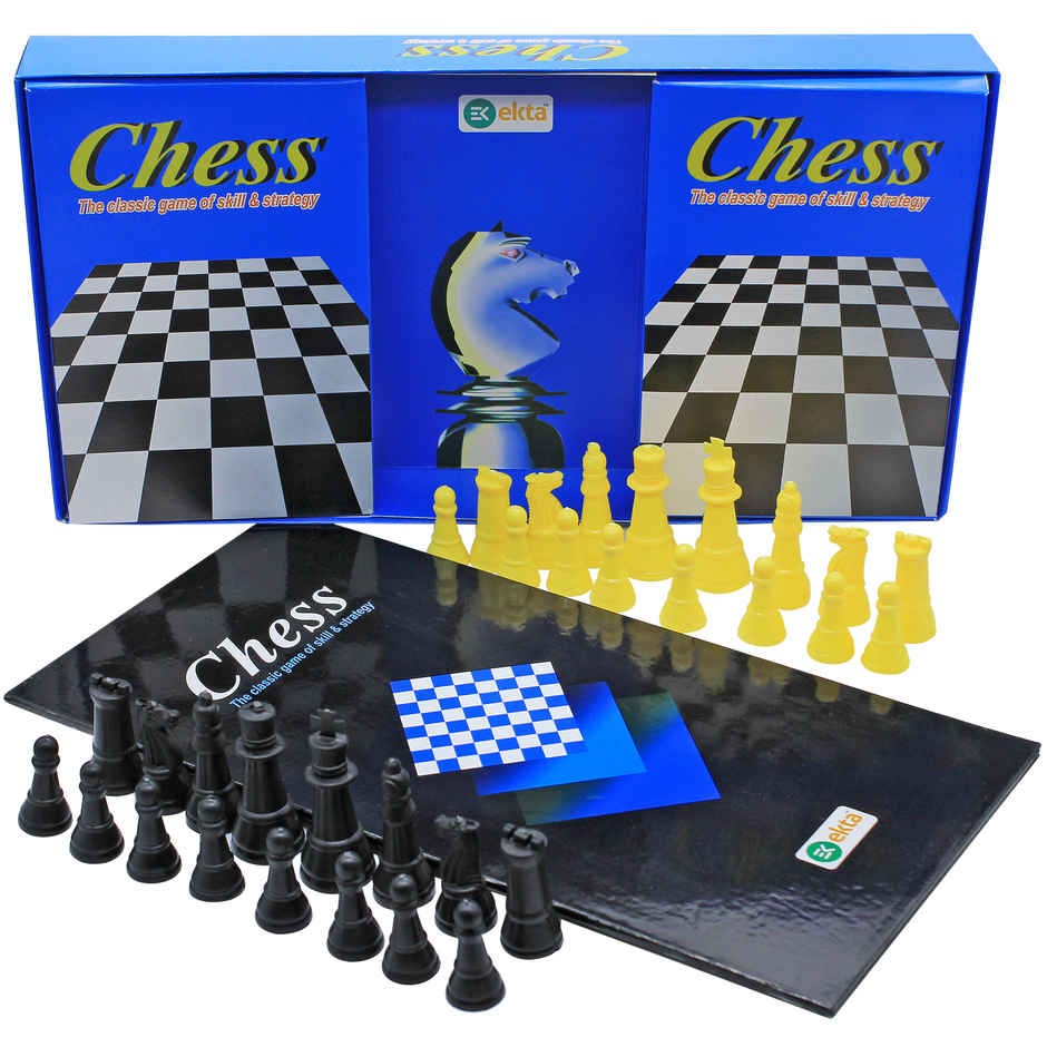 Ekta Chess Set for Kids & Adults – Premium Folding Chess Board with High-Quality Weighted Pieces – Classic Strategy Game for Brain Development – Ideal STEM Gift for Ages 7+