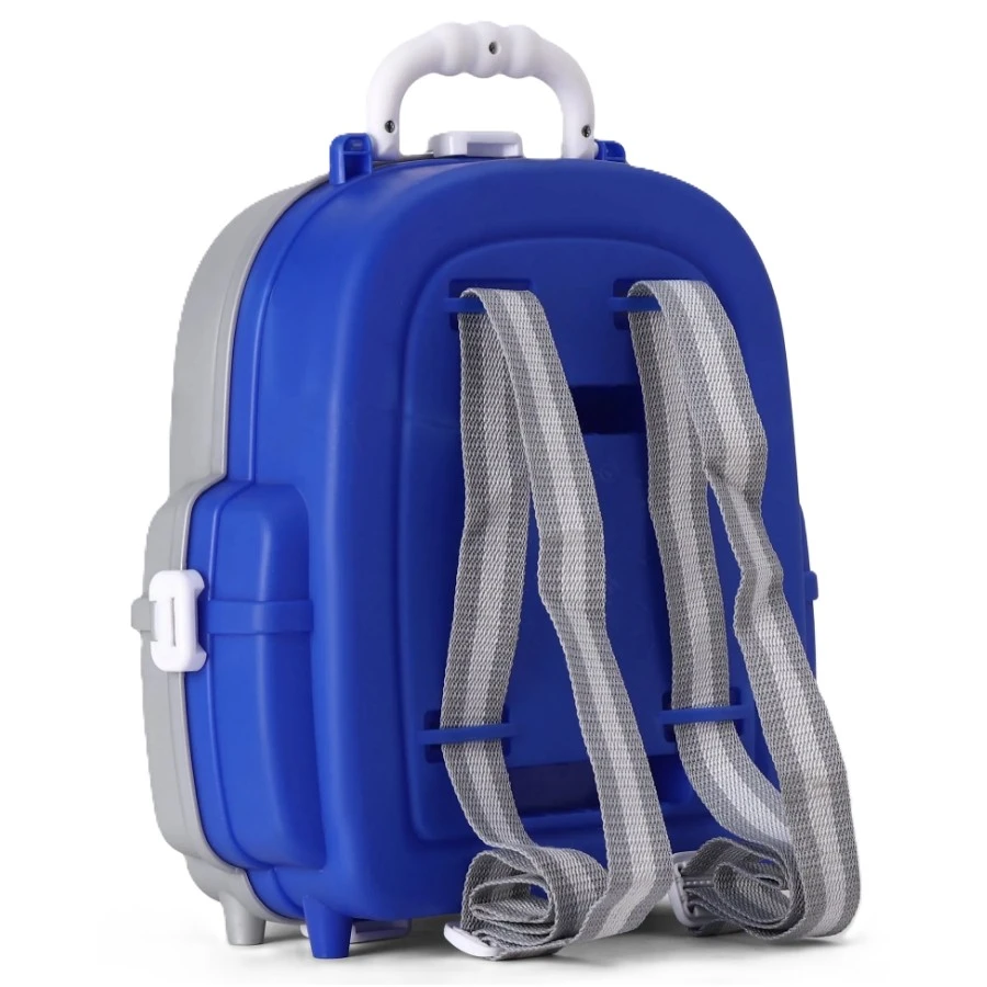 Mamma Mia 33 Pcs Doctor Set School Bag Toy – Kids Convertible Pretend Medical Backpack in Blue (Ages 3+)