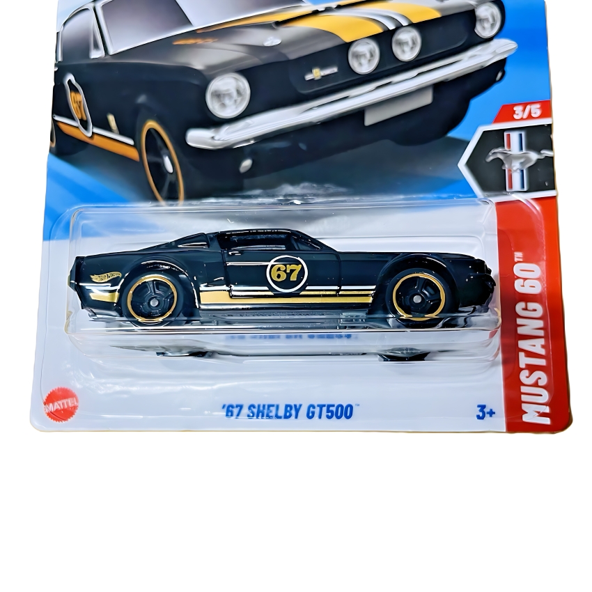 Hot Wheels 2026 Ford Mustang Shelby GT500 (Gloss Black) – #161 Mustang 60 Series – Detailed 1:64 Scale Die-Cast – Racing Stripes – Collector’s Edition