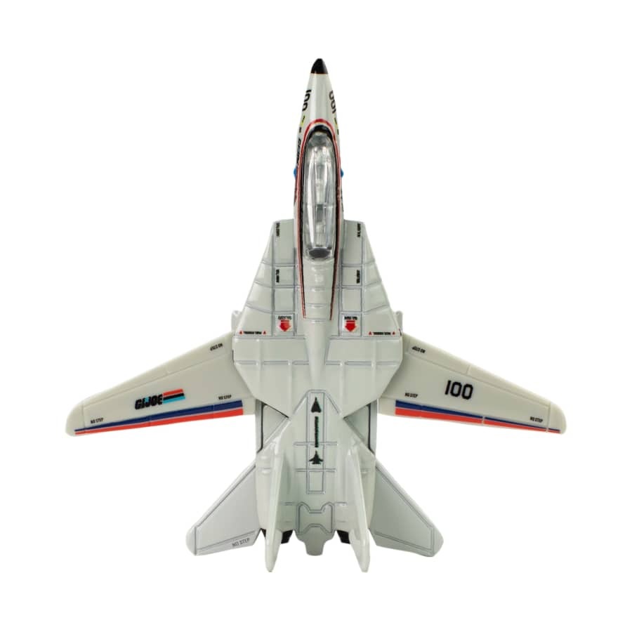 Hot Wheels Premium Pop Culture G.I. Joe Combat Jet Skystriker – 1:64 Scale Die-Cast F-14 Tomcat – Metal/Metal Body with Real Riders Rubber Tires – Adult Collector Edition