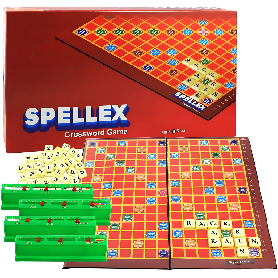 Ekta Spellex Crossword Game – Educational Word Building Board Game – Improves Spelling, Vocabulary & Strategic Thinking – Classic Family Game for Kids & Adults – Ages 7 to 12+ Years