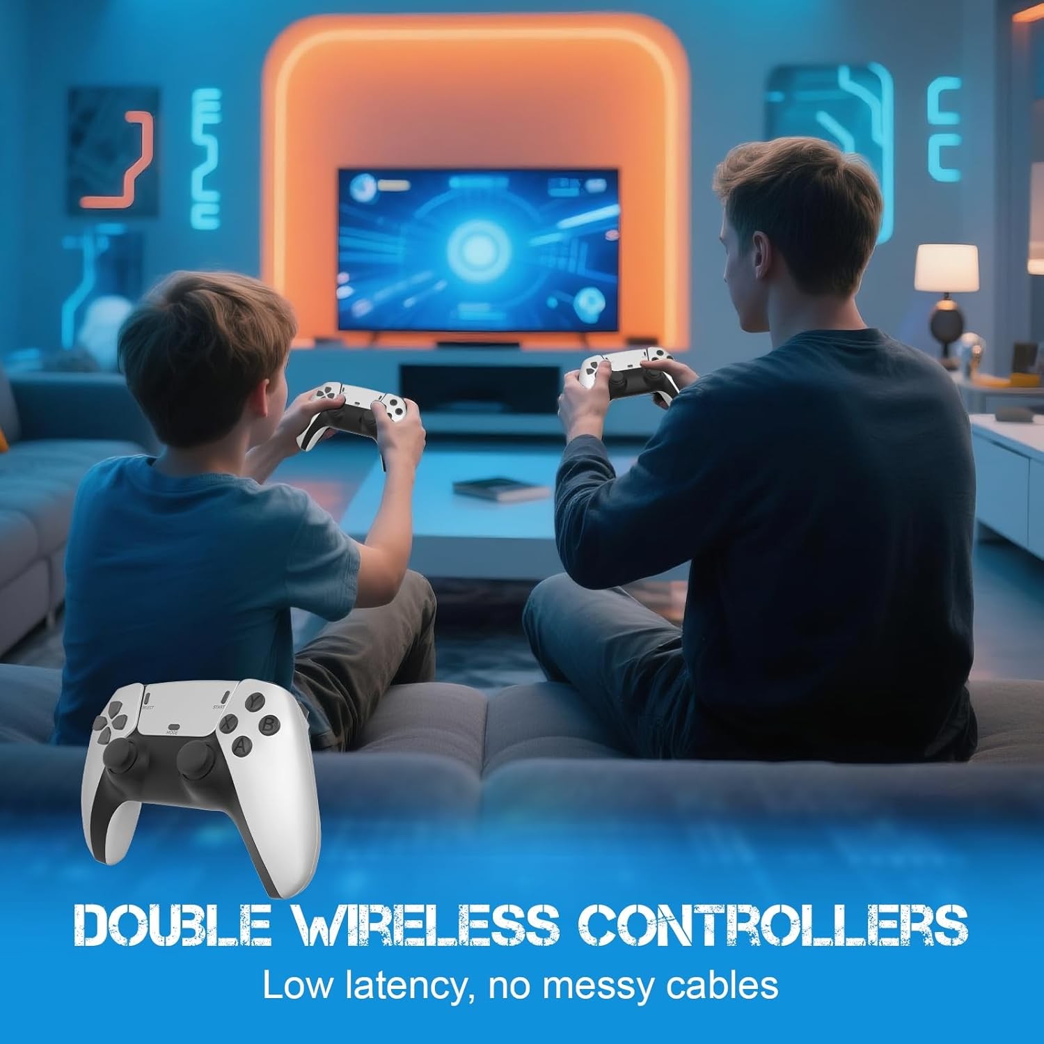 M15 4K HD Game Stick Pro – Wireless Retro Video Game Console with 20,000+ Built-in Games – 64GB 2.4G Dual Controllers – Supports 20+ Emulators (PS1GBAPSP) – Plug & Play TV Game