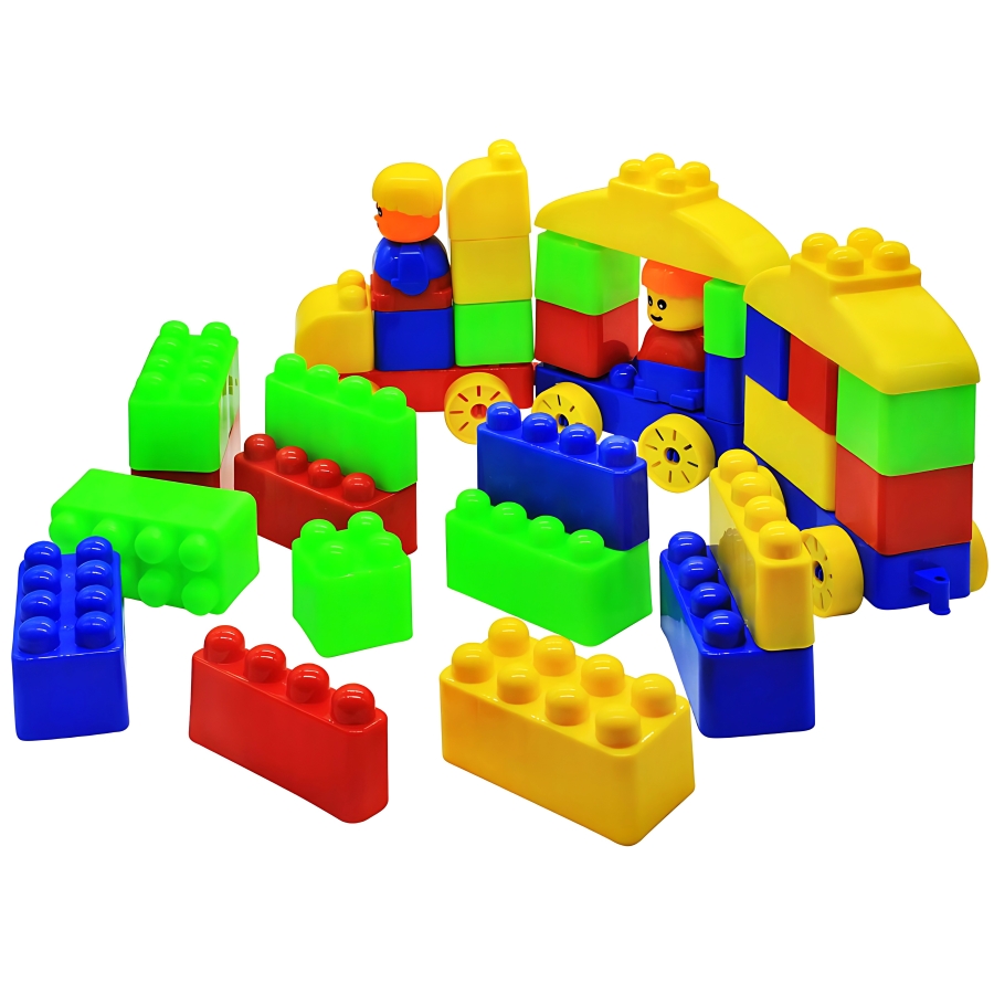 Ekta Young Builders Set 2 – 62 Large Interlocking Building Blocks – Educational STEM Toy for Toddlers – Includes Multi-Shape Blocks for Creative Model Building – Ages 3+ Years