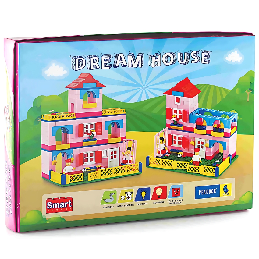 Peacock Dream House Building Block Set – 360 Piece Premium Interlocking Blocks – STEM Educational Construction Toy for Kids – DIY Villa & Home Design Kit – Ages 6+ Years