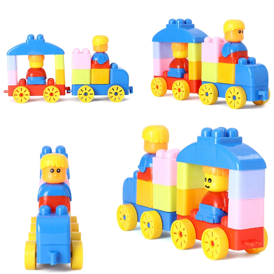 Ekta First Builders Building Blocks 50 Pieces – Colorful Interlocking Construction Toy for Toddlers – Educational STEM Set for Creativity & Motor Skills – Gift Set for Boys & Girls Ages 3 to 10 Years