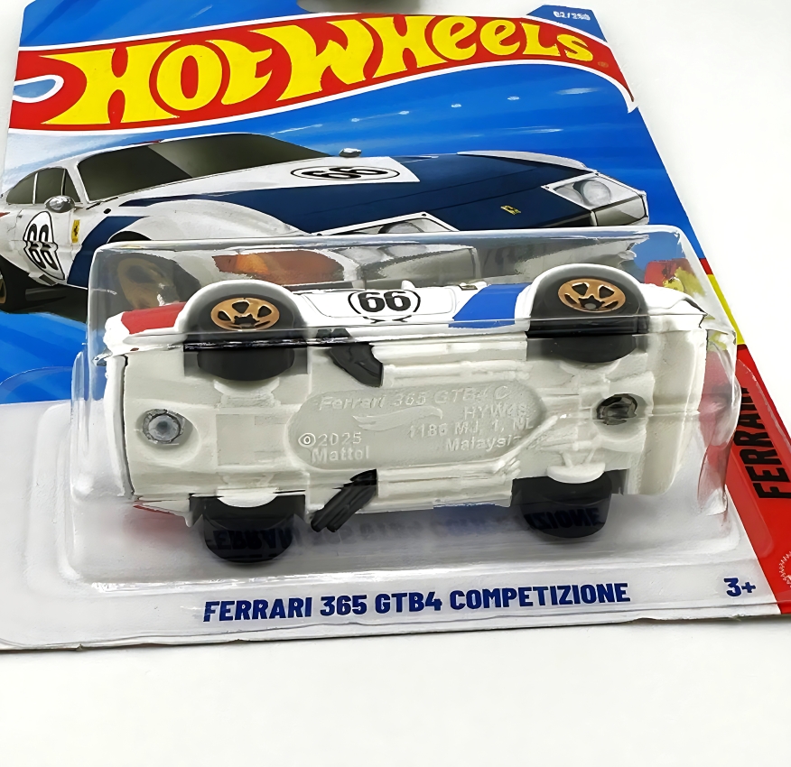 Hot Wheels 2026 Ferrari 365 GTB4 Competizione (White) – #66 Racing Livery – #62250 Ferrari Series – Detailed 164 Scale Endurance Racer – Bronze 5SP Wheels – Collector’s Edition