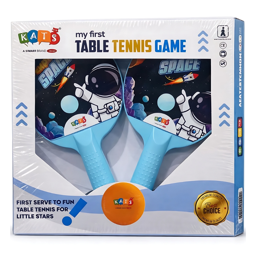 Simarr My First Table Tennis Set – Kids' Beginner Ping Pong Kit for Ages 3+ – Includes 2 Lightweight Rackets & Balls – Improves Hand-Eye Coordination & Motor Skills