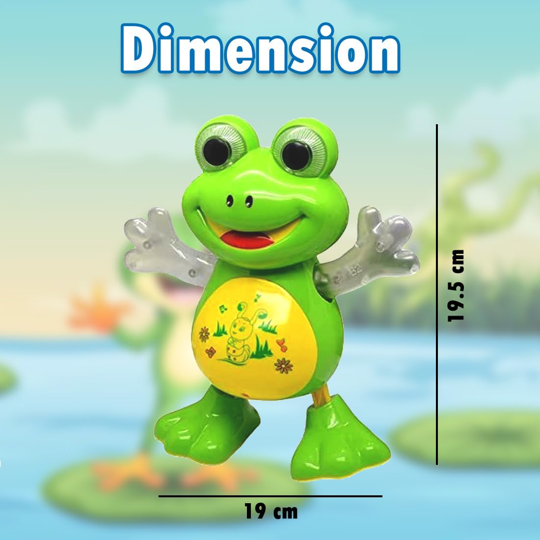 Gooyo Musical Dancing Frog - Electronic Walking Toy with Vibrant 3D Lights & Sound Effects - Hand-Flapping Interactive Frog for Boys & Girls - Best Early Learning Toy for Ages 1-5