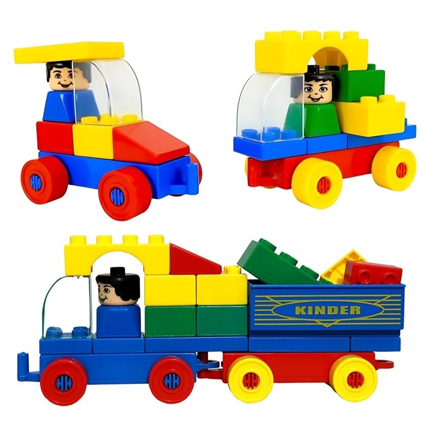 Peacock Kinder Blocks Car, Tanker & Dumper Set – 30 Piece Interlocking Vehicle Building Toy – 3-in-1 Construction Set for Toddlers – STEM Educational Blocks for Kids Ages 4+