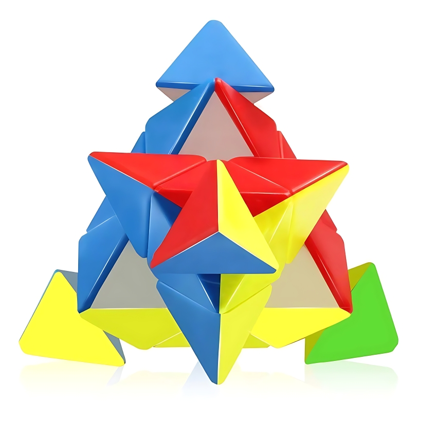 Zuurvi® Pyramid Speed Cube – 3x3 Triangle Magic Cube Puzzle – Smooth Turning Stickerless Pyraminx – Professional Brain Teaser for Kids & Adults – Anti-Pop Design – Ages 6+