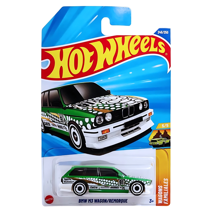 Hot Wheels 2026 BMW M3 Wagon (Green/White) – #102/250 HW Modified Series – Detailed 1:64 Scale Custom M3 Touring – Racing Livery & 10SP Wheels – Collector’s Edition