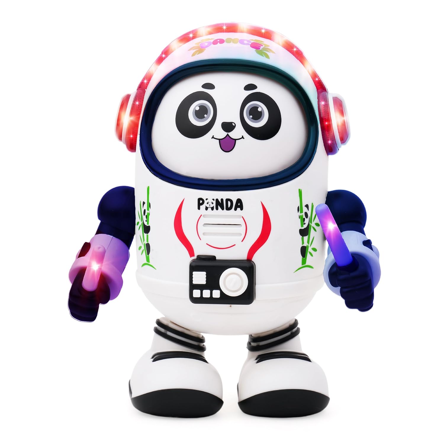 Gooyo Interactive Space Panda Dancing Toy – Robotic Walking Panda with Flash Lights & Music – Perfect Birthday Gift for Babies & Toddlers – White & Black Classic Edition