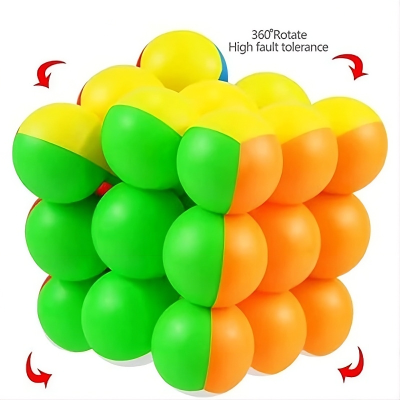 Zuurvi® 3x3 Speed Ball Cube – Spherical Magic Cube Puzzle – Round 3x3x3 Stickerless Speed Cube – Smooth Turning Brain Teaser & Fidget Toy – Unique Gift for Kids & Adults – Ages 6+