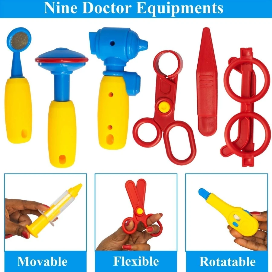 Annie Kids Doctor Play Set with Portable Briefcase Case – Pretend Play Medical Kit & Educational Role Play Toy (Ages 3+)