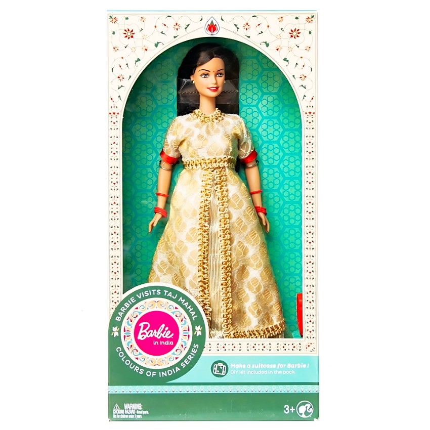 Barbie Visits Taj Mahal (India) – 30cm Ethnic Indian Doll in Beautiful Traditional Saree – Travel Series Storytelling Toy – Perfect Cultural Gift & Souvenir for Kids – Authentic Indian Design