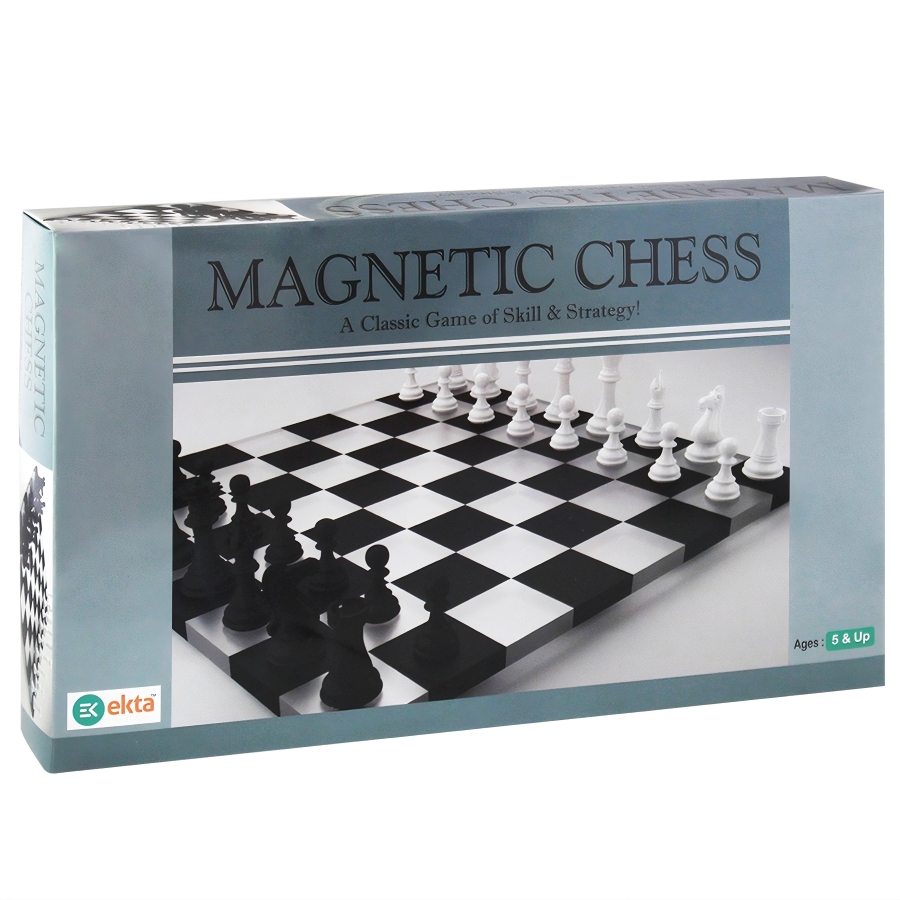 Ekta Magnetic Chess Set for Kids & Adults – Portable Folding Travel Chess Board with Built-in Storage – Strong Magnetic Pieces for Stable Gameplay – Educational Strategy Game for Beginners Ages 6+
