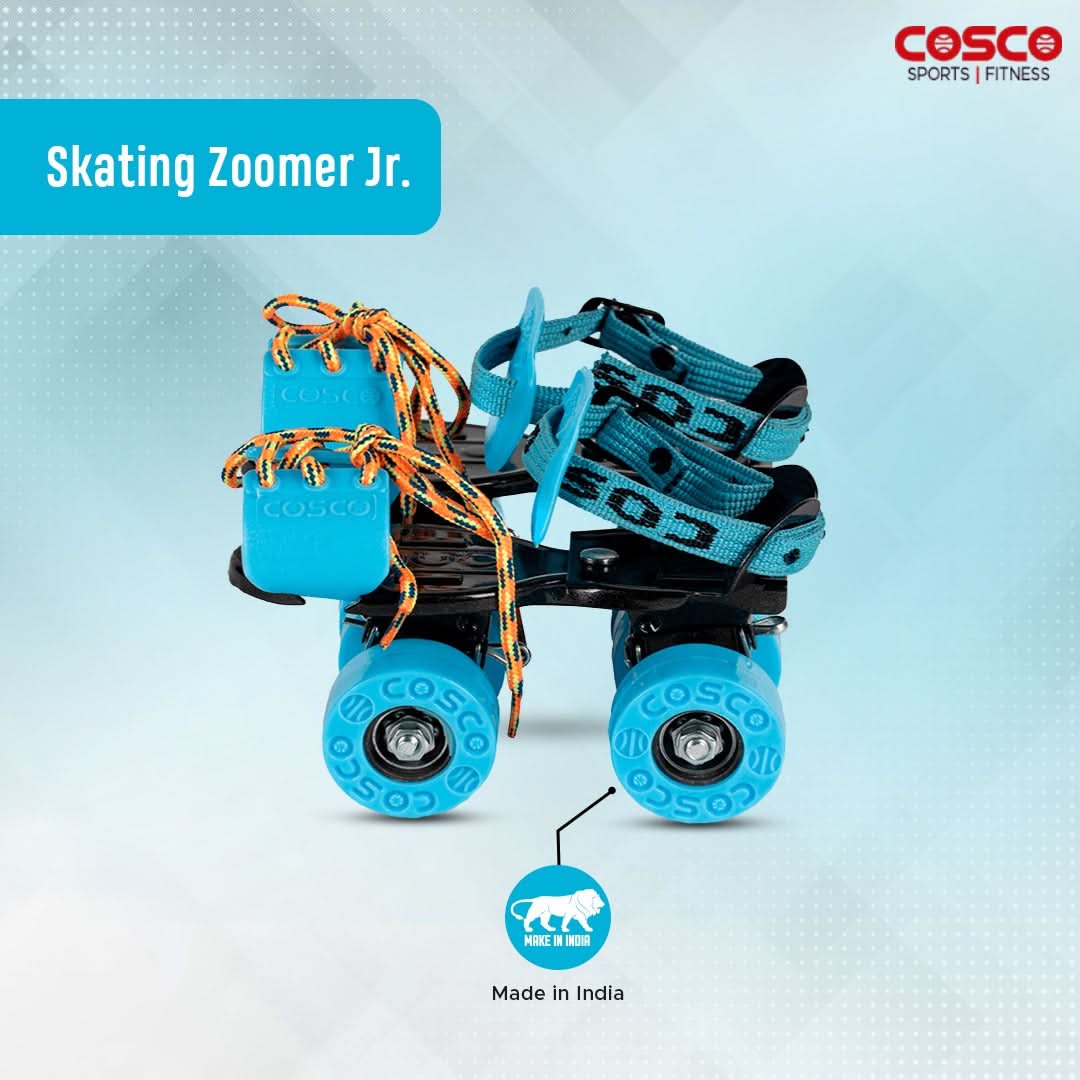 Cosco Skating Zoomer Junior – Adjustable Size Roller Skates for Ages 4-7 – High-Impact Synthetic Wheels for Smooth Glide – Beginner-Friendly Quad Skates