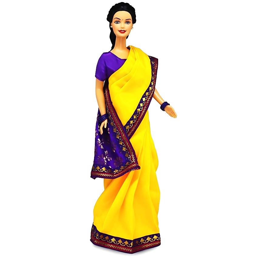 Barbie Visits Mysore Palace (India) – 12-inch Ethnic Indian Doll in Vibrant Yellow & Blue Saree – Travel Series Storytelling Toy – Perfect Cultural Gift & Souvenir for Kids – Authentic Design