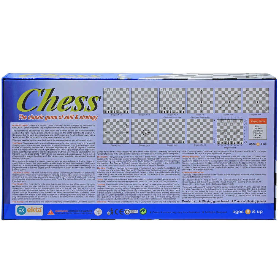 Ekta Chess Set for Kids & Adults – Premium Folding Chess Board with High-Quality Weighted Pieces – Classic Strategy Game for Brain Development – Ideal STEM Gift for Ages 7+
