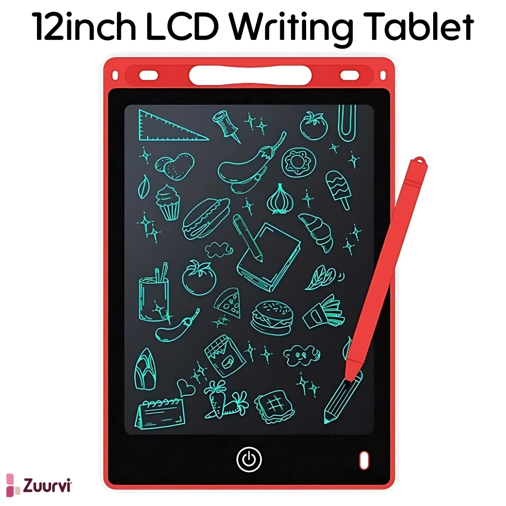 Zuurvi® 12 Inch LCD Writing Tablet – Rewritable Electronic Notepad with Stylus & Smart Lock – Eco-Friendly Paperless Pad – Assorted Colors (Pack of 1)