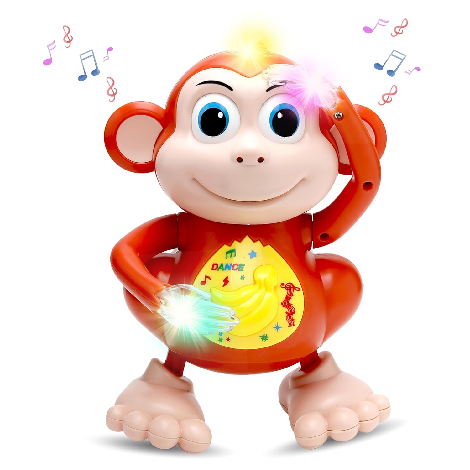 Gooyo Fun Dancing Monkey Toy – Electronic Singing Monkey with Vibrant Lights & Flapping Hands – Interactive Birthday Gift for Toddlers – Durable Music & Motion Toy for Kids