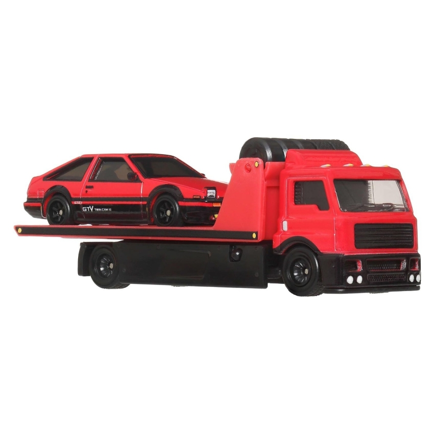 Hot Wheels Toyota AE86 Trueno & Fleet Street Team Transport – Premium 1:64 Scale Metal Die-Cast Set – Realistic JDM Racing Car & Truck Combo – Best Gift for Hot Wheels Collectors