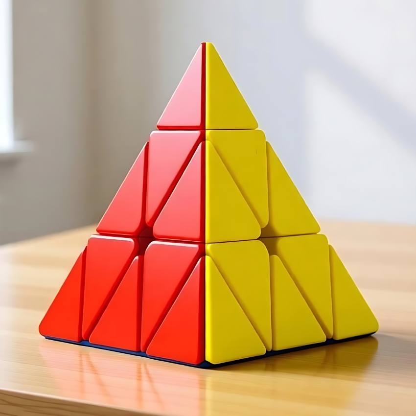 Zuurvi® Pyramid Speed Cube – 3x3 Triangle Magic Cube Puzzle – Smooth Turning Stickerless Pyraminx – Professional Brain Teaser for Kids & Adults – Anti-Pop Design – Ages 6+