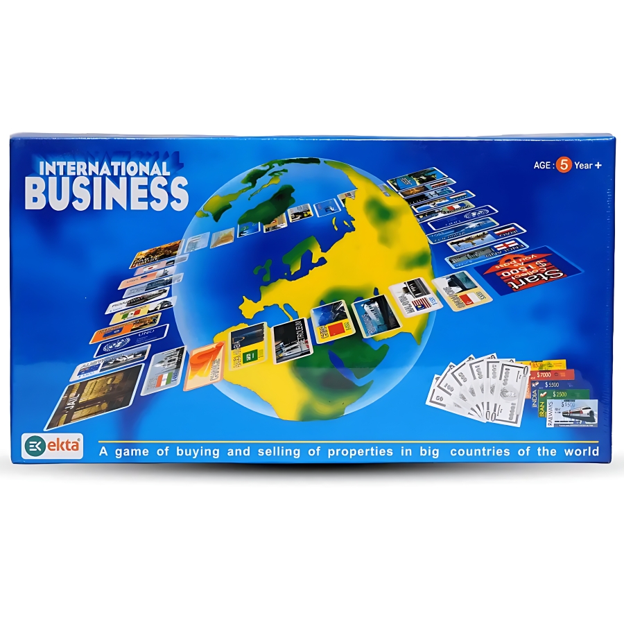 Ekta International Business Board Game for Kids & Adults – Global Strategy Game of Buying, Selling & Banking – Includes Passports, Credit Cards & Property Cards – Educational STEM Money Toy – Ages 8 to 12 Years