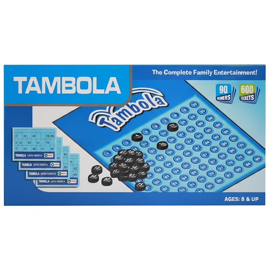 Ekta Tambola Board Game for All Ages – Classic Housie & Bingo Set with 90 Number Tiles, 600 Different Tickets & Durable Playing Board – Ultimate Party Game for Large Groups & Family Nights – Ages 7+