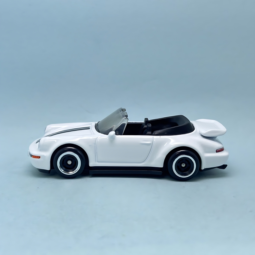 Hot Wheels 2026 Porsche 911 Turbo Cabriolet (White) – Grand Prix White with Black Hood Stripes – #52/250 Drop Tops Series – Detailed 1:64 Scale Porsche 964 Turbo – Collector’s Edition