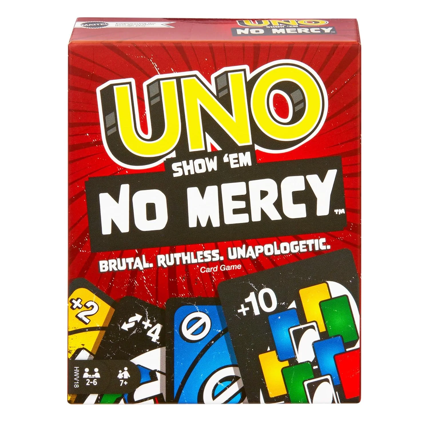 UNO Show ‘Em No Mercy – Extreme Card Game for Adults, Kids & Family Night – Brutal Party Game for Travel & Gatherings – Features Hand Swapping & Stacking