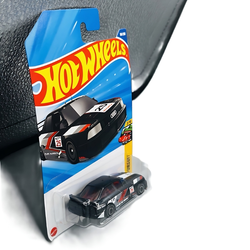 Hot Wheels 2025/2026 Audi 90 Quattro (Black) – #199 Peak Pursuit – Detailed 1:64 Scale Die-Cast – White AeroDisc Wheels – Audi Sport Graphics – Collector’s Edition
