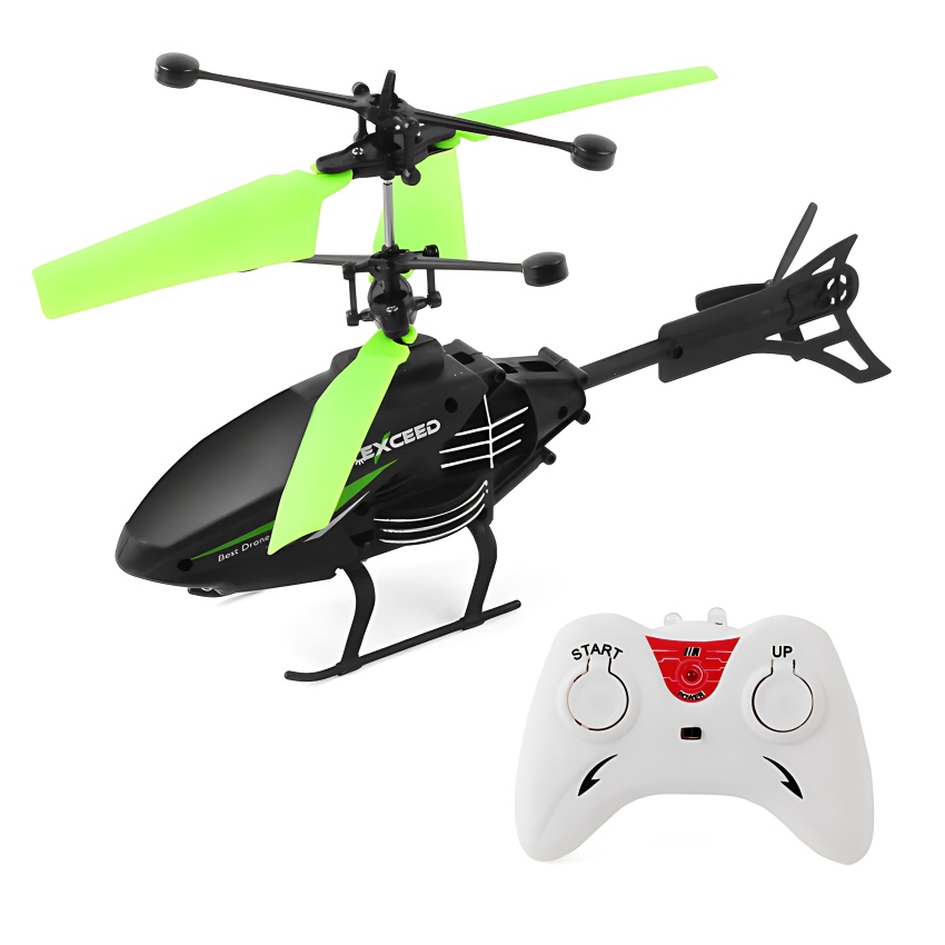 Zuurvi® Exceed RC Helicopter for Kids – 2-in-1 Remote Control & Hand Sensor Induction Flight – USB Rechargeable Flying Toy with LED Lights – Durable Indoor Drone for Beginners 6+ (Assorted)