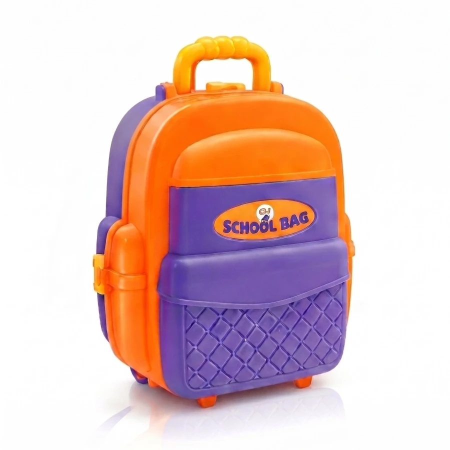 Mamma Mia 34 Pcs Picnic Fun School Bag Toy – Kids Convertible Pretend Play Food Backpack with Mini Plates & Utensils (Ages 3+)