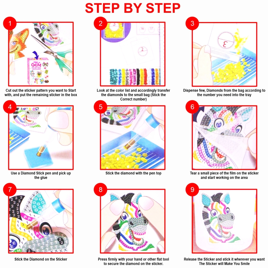 Ekta Gem Art Diamond Painting Kit for Kids – 5D Crystal Mosaic DIY Art Set – Create Sparkly Sun Catchers, Stickers & Wall Decor – Complete Diamond Art Set with Colorful Gems – Ideal Creative Gift for Girls Ages 5+