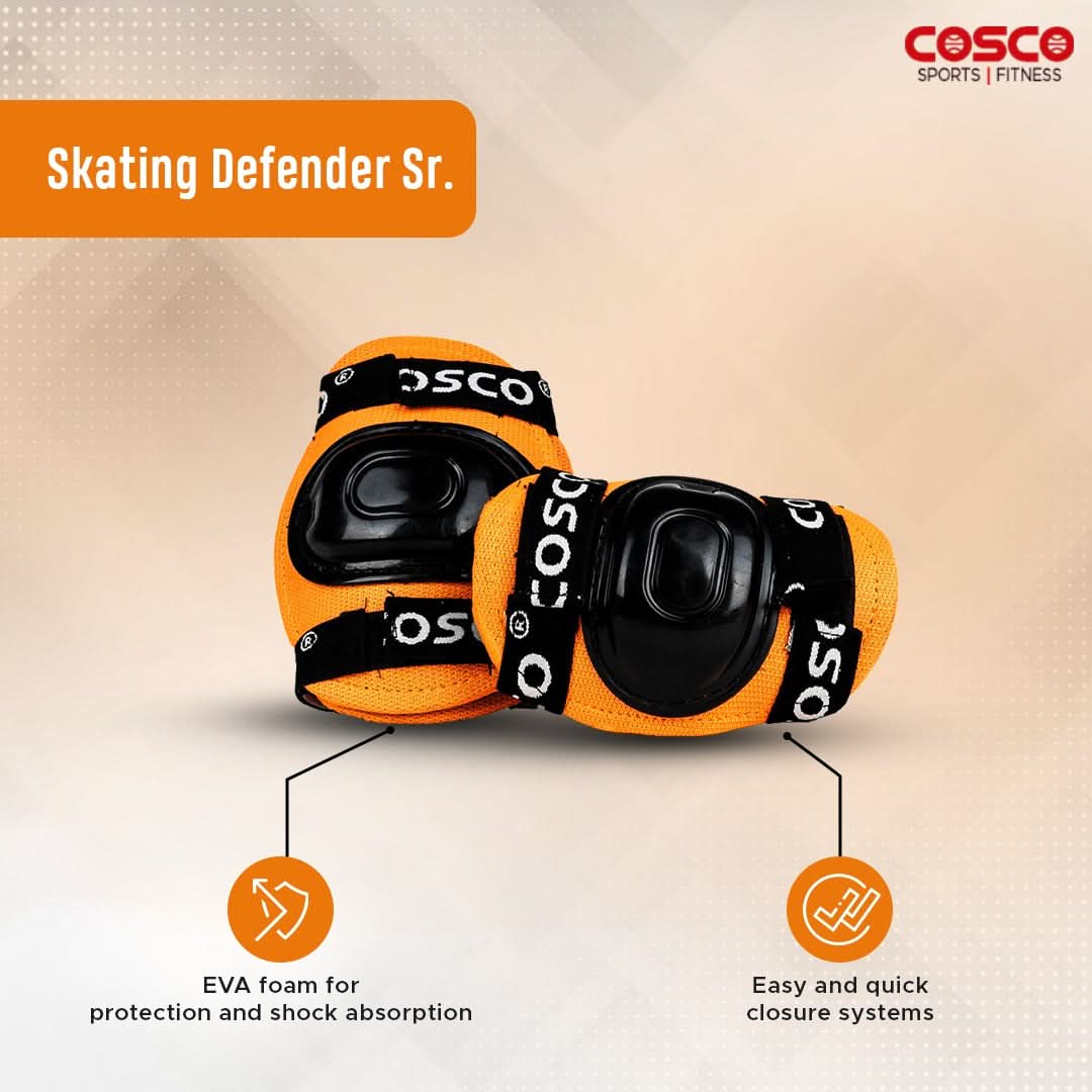 Cosco Defender Sr. Skating Protective Kit – 4-in-1 Senior Safety Gear with ABS Helmet, Knee, Elbow & Palm Guards – High-Impact EVA Foam Padding – Adjustable Size for Adults