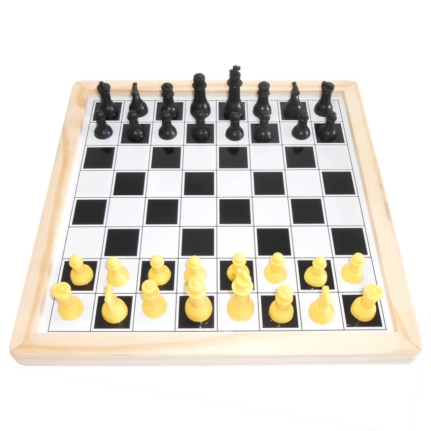 heKu 2-in-1 Magnetic Chess & 9 Men's Morris Jumbo Size – Large Wooden Reversible Strategy Board Game – Premium Handcrafted Set with Magnetic Pieces – Ages 6+ Years
