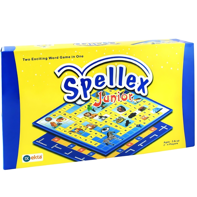 Ekta Spellex Junior Word Board Game – Educational Spelling & Vocabulary Building Game for Kids – Crossword Style Learning Toy – For 2-4 Players – Ages 5 to 10 Years
