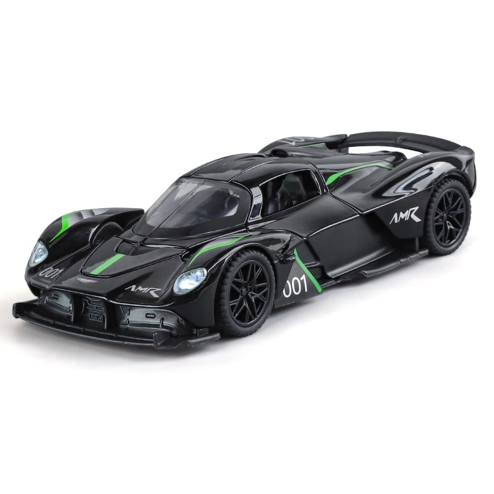 JINCHEJIANG® 1:32 Aston Martin Valkyrie AMR 001 Diecast Metal Car – Realistic Lights & Sounds – Openable Doors – Premium Alloy Pull-Back Model