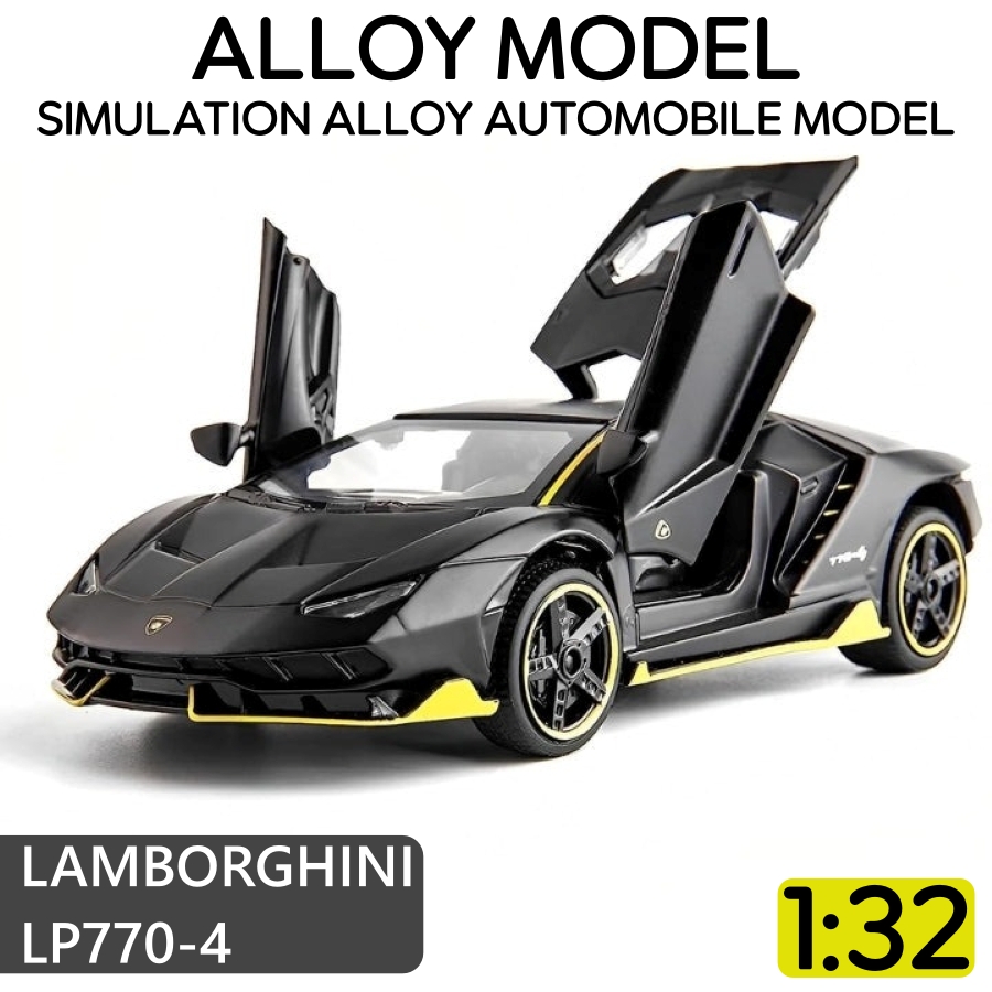 COOCOO 1:32 Scale Lamborghini Centenario LP770-4 Diecast Model – Pull Back Alloy Metal Sports Car with Sound, Light & Opening Doors