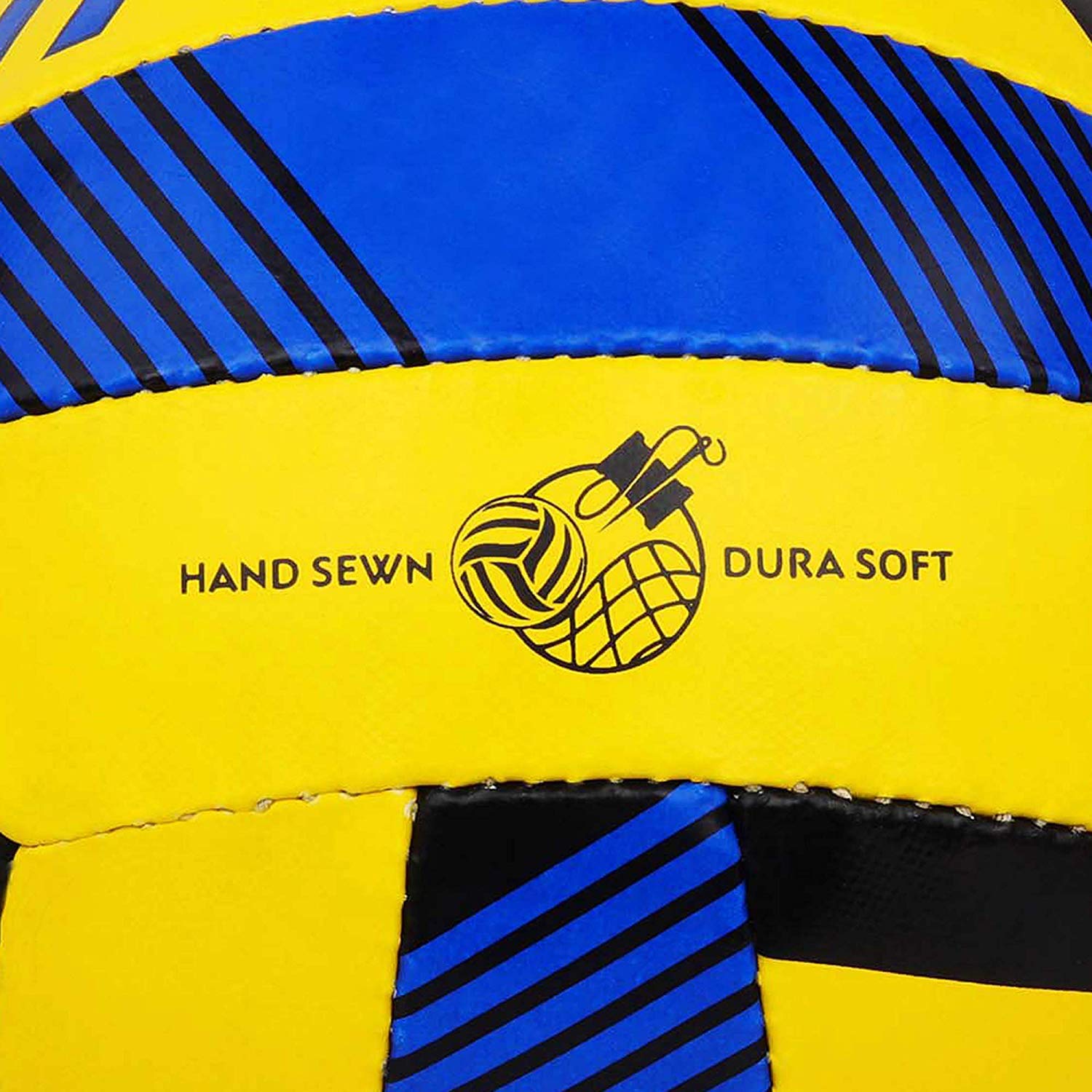 Cosco Volley-18 Volleyball – Premium Synthetic Hand-Sewn 18-Panel Ball – High-Performance Latex Bladder for Training & Schools – Durable All-Surface Volley Ball (Size 4)